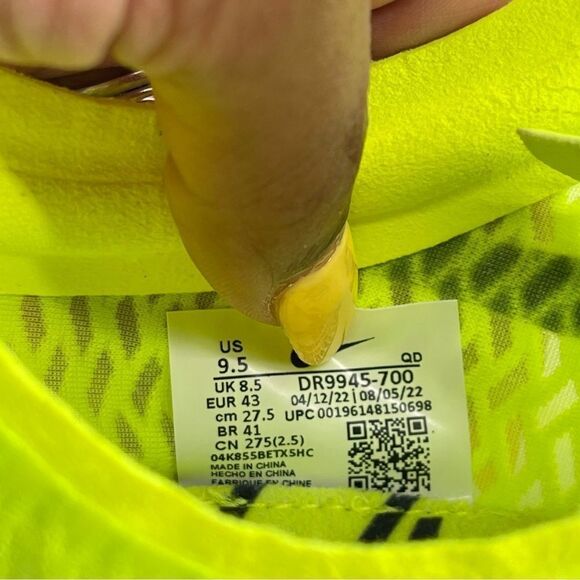 Nike Zoom Mamba V DR9945-700 Electric Yellow Track Spike Running Shoes Size 9.5 - Picture 16 of 17